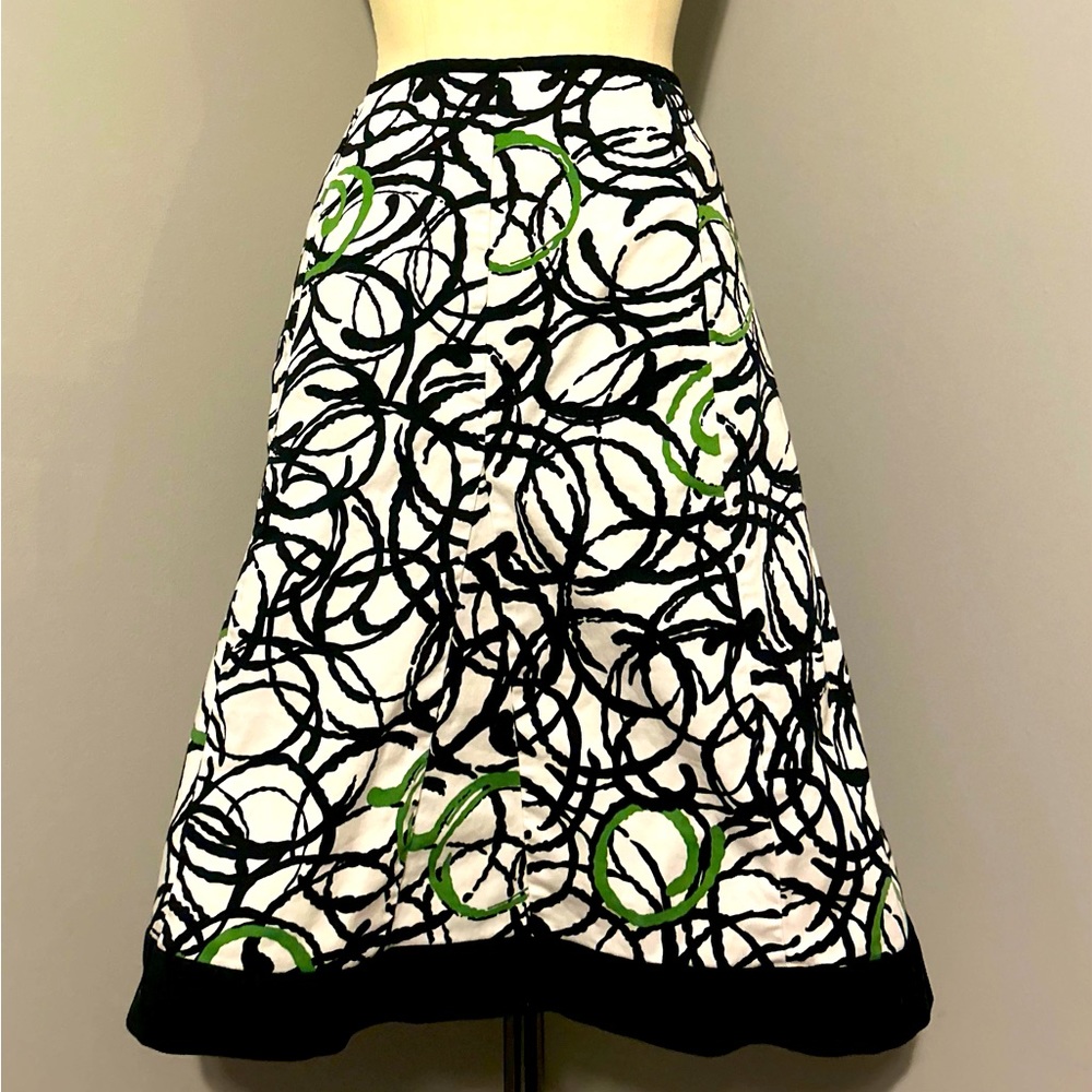 Preswick & Moore black, white, & chartreuse skirt size 12